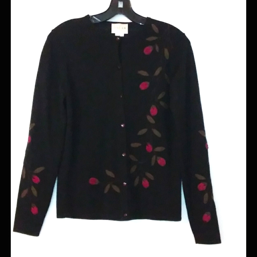 Wool Cardigan Sweater By Oscar de la Renta
